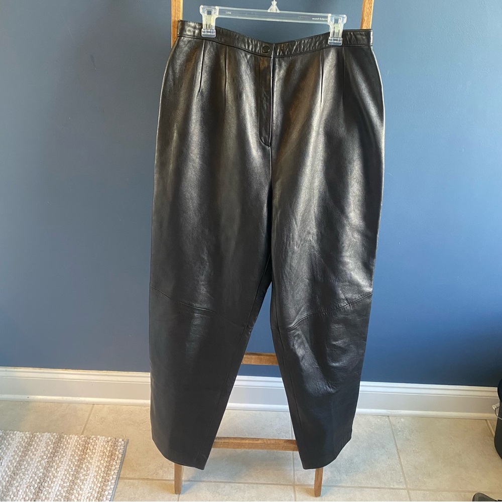 VTG New Zealand Lambskin High Rise Leather Pants- size 16